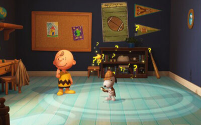 Hinweissuche mit Snoopy und Charlie im Spiel "Snoopy & The Great Mystery Club"; Bild: GameMill Entertainment Snoopy sucht mit Charlie Brown und Woodstock nach Hinweisen.