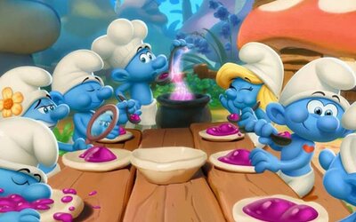 Die Schlümpfe gemeinsam am Esstisch im Spiel "Die Schlümpfe: Abenteuer im Traumland"; Bild: Microids Die Schlümpfe gemeinsam am Esstisch im Spiel "Die Schlümpfe: Abenteuer im Traumland"; Bild: Microids