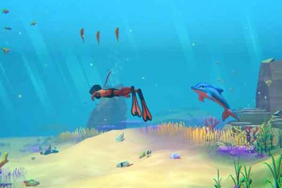 Delfintauchen im Spiel "Dolphin Spirit: Ocean Mission"; Bild: Microids