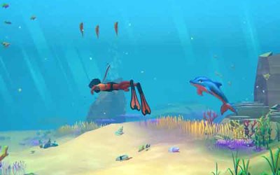 Delfintauchen im Spiel "Dolphin Spirit: Ocean Mission"; Bild: Microids