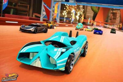 Autos im Rennen im Spiel "Hot Wheels Unleashed 2: Turbocharged"; Bild: Milestone Autos im Rennen im Spiel "Hot Wheels Unleashed 2: Turbocharged"; Bild: Milestone