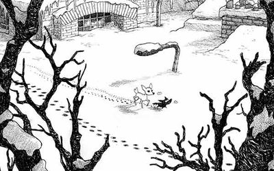 Reh und Wolf laufen durch den Schnee im Spiel "Blanc"; Bild: Gearbox Publishing