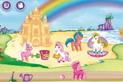 Ponys an einem Schloss im Spiel "Lissy PONY Magische Abenteuer"; Bild: Blue Ocean Entertainment