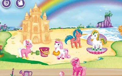 Ponys an einem Schloss im Spiel "Lissy PONY Magische Abenteuer"; Bild: Blue Ocean Entertainment