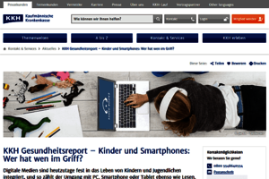 Screenshoot der Website zur Studie; Bild: KKH