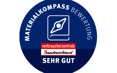 Qualitätssiegel Materialkompass: "Sehr gut"; Bild: Verbraucherzentrale Bundesverband