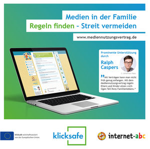 Cover des Flyers zum Mediennutzungsvertrag; Bild: klicksafe und Internet-ABC