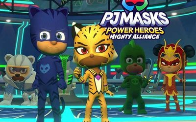 Spielfiguren im Spiel "PJ Masks Power Heroes: Maskige Allianz"; Bild: Outright Games