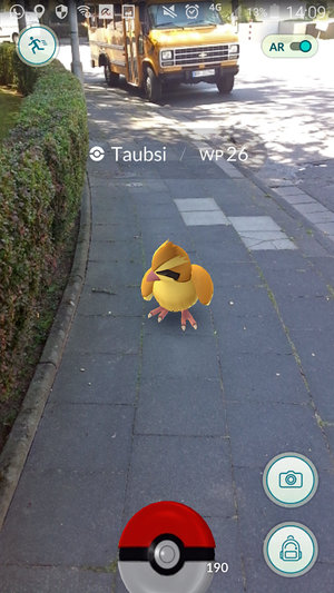 Szene aus der App "Pokémon Go"; Bild: Niantic