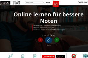 Screenshot der Webseite; Bild: learnattack.de